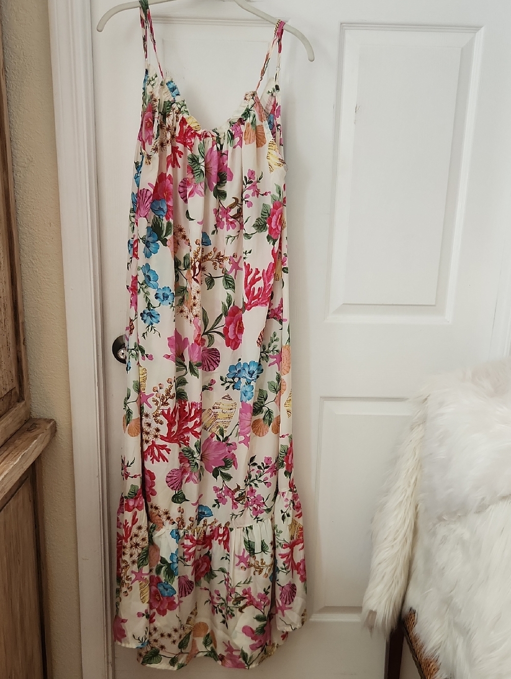 Floral Cream Maxi Dress